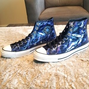 Mens Converse Chuck Taylor (Patent Leather blue, purple, Silver) New Size 11